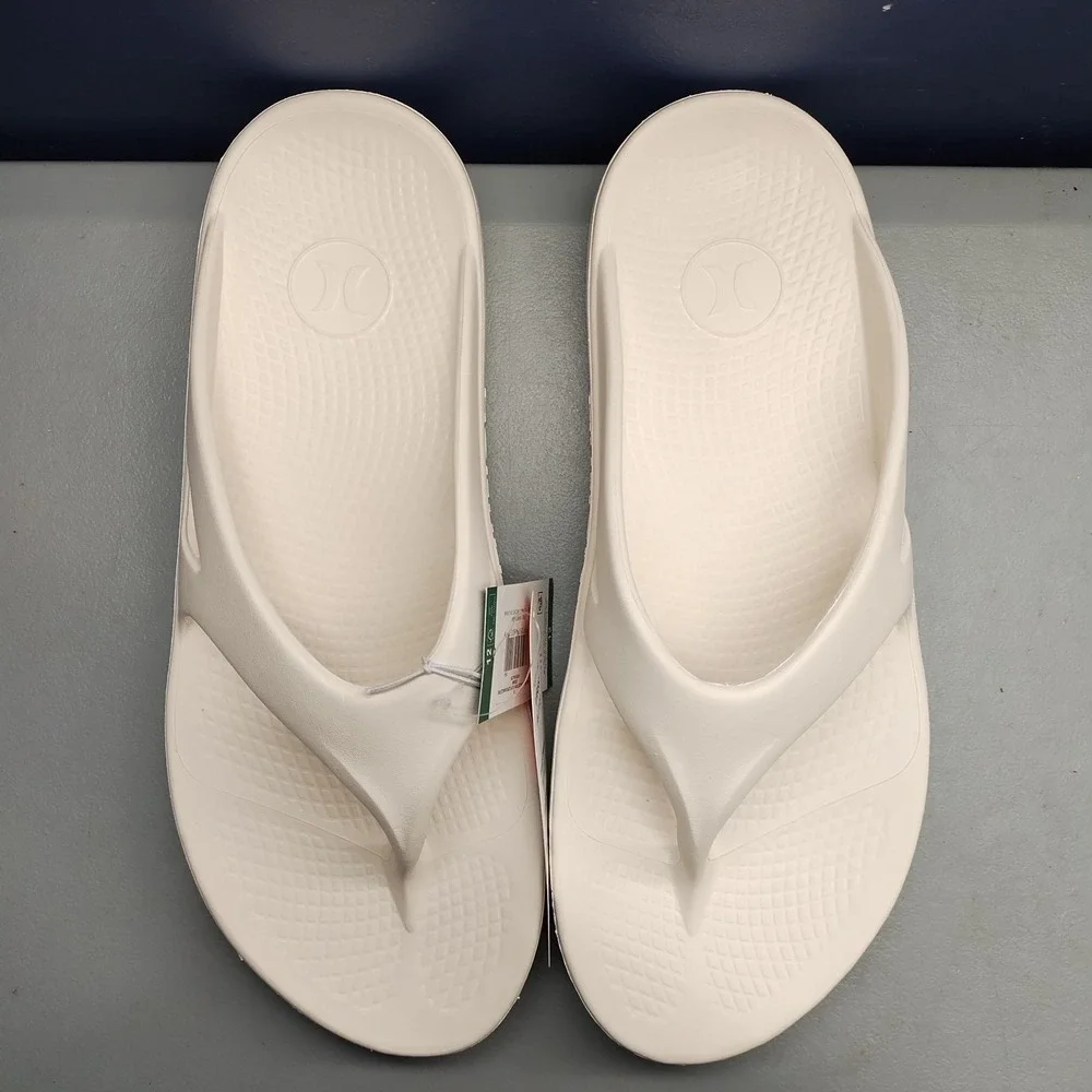 Hurley Flip Flop Sandals‎ Mens US 12 White Non Slip Grip Durable Comfort Slip On